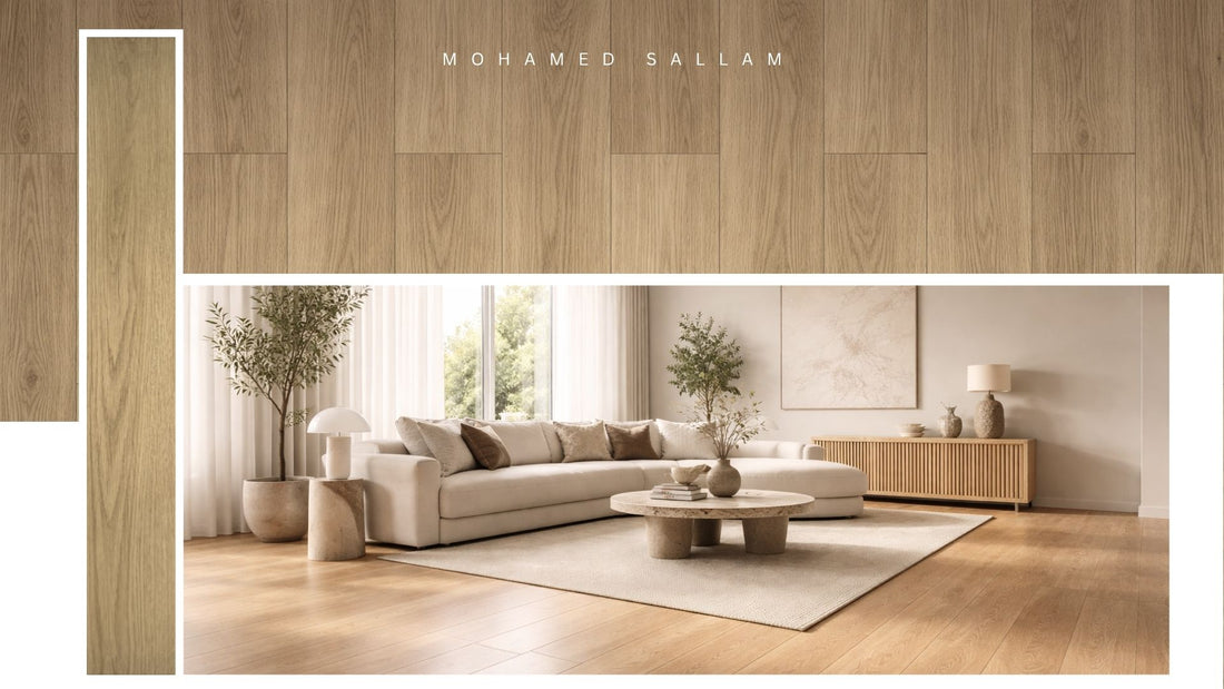 JY-408 Light Oak SPC flooring installed in living room