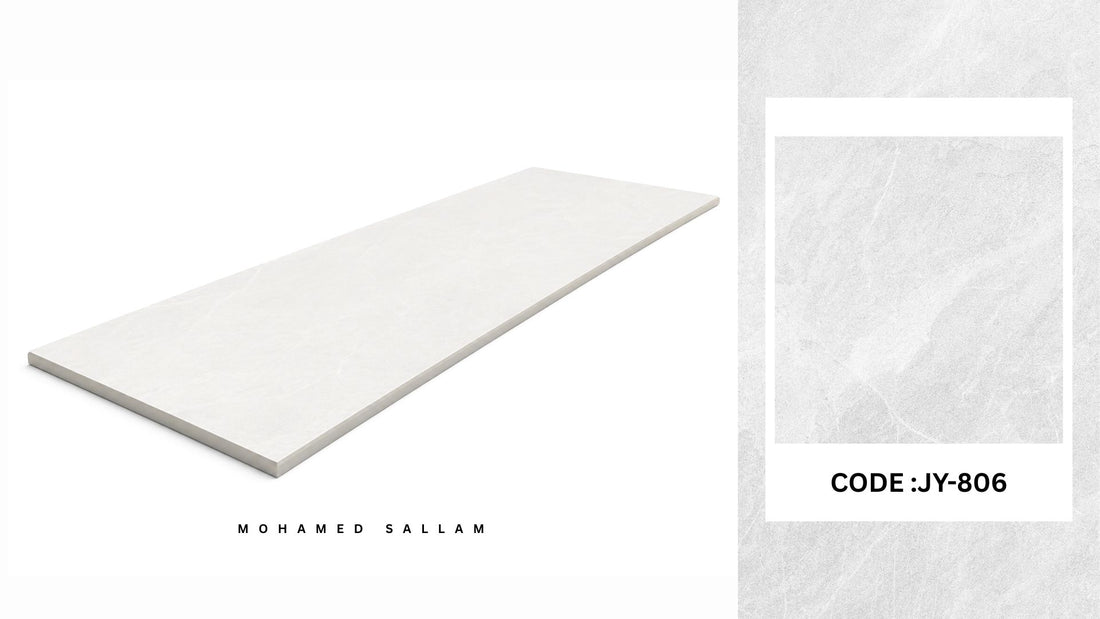JY-806 White SPC stone-look tile swatch
