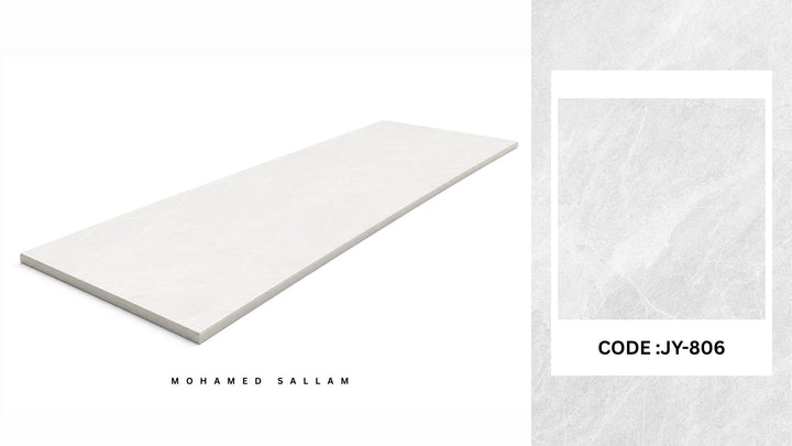 JY-806 White SPC stone-look tile swatch