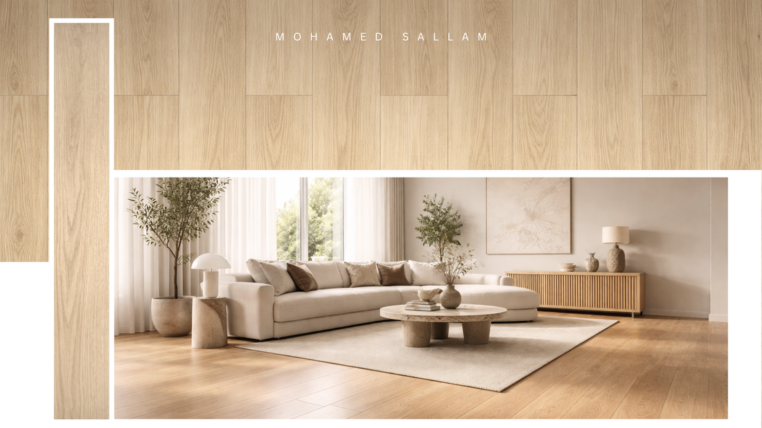 LS31 Light Oak SPC flooring installed in living room