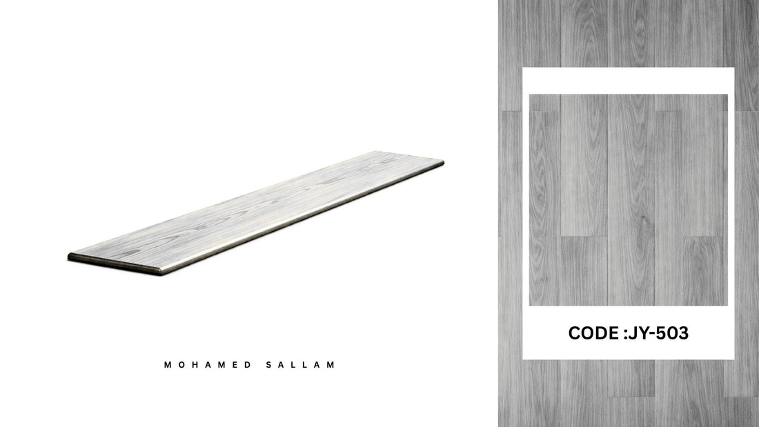 JY-503 Light Grey SPC flooring plank swatch