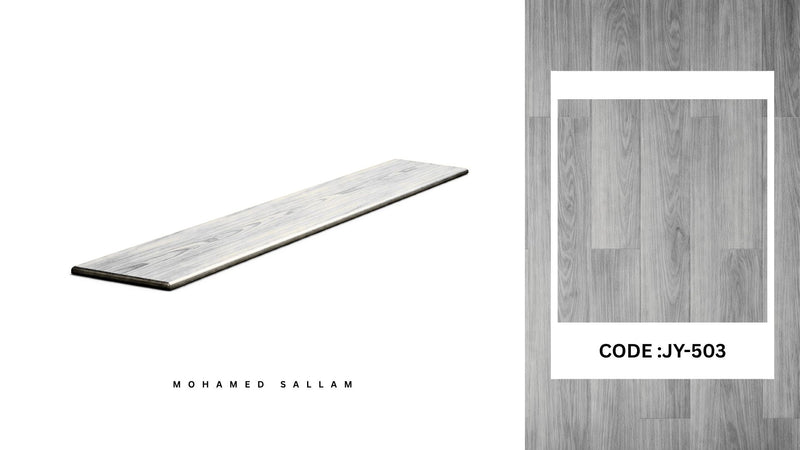 JY-503 Light Grey SPC flooring plank swatch