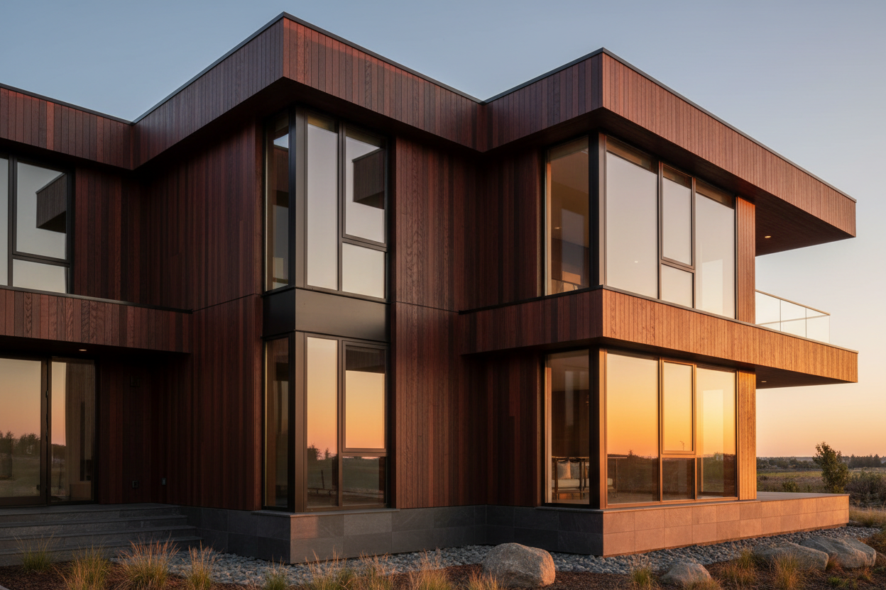 generate an image with good buliding texture is wood replacements i want it luxury 