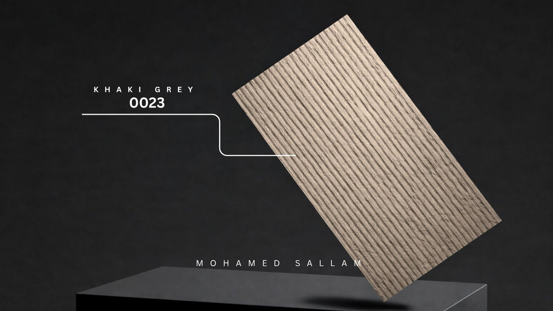 Khaki Grey (0023) - PU Foam Linear Texture