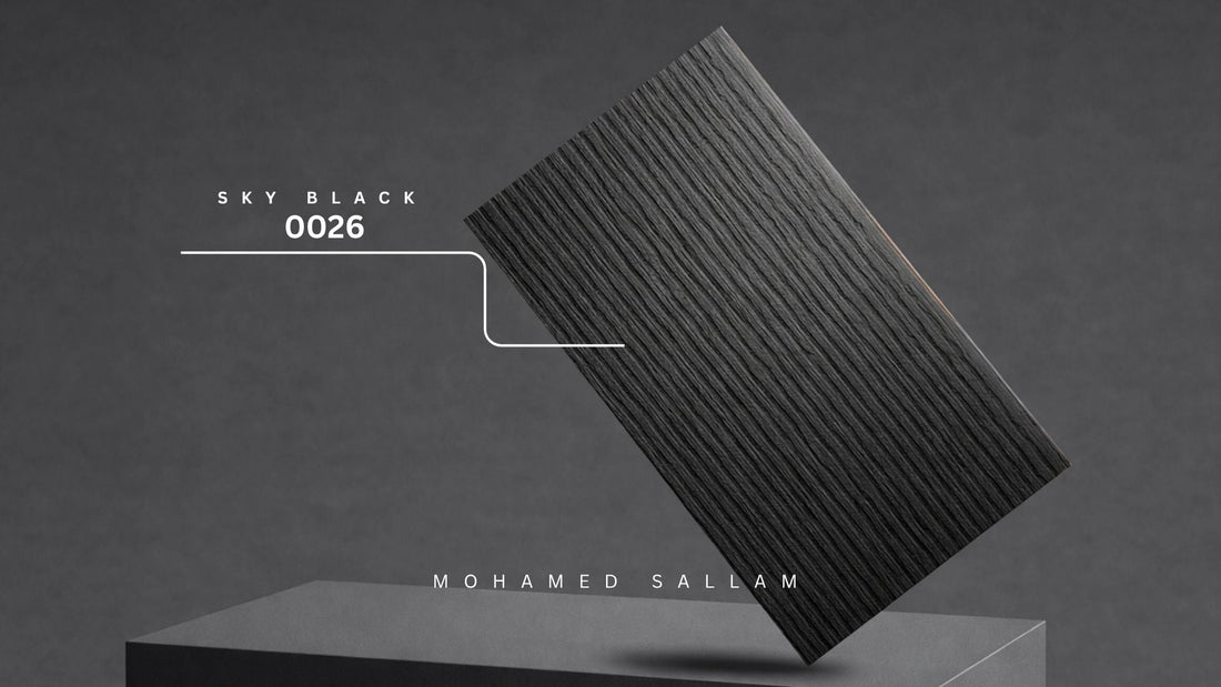 Sky Black (0026) - PU Foam Linear Texture